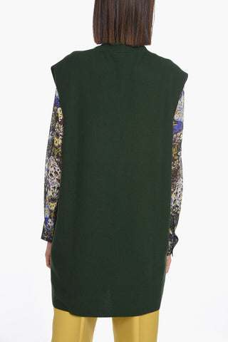 Cardigan Smanicato in Misto Lana Vergine