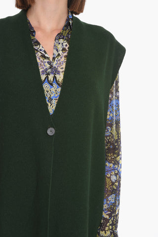 Cardigan Smanicato in Misto Lana Vergine