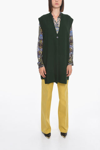 Cardigan Smanicato in Misto Lana Vergine