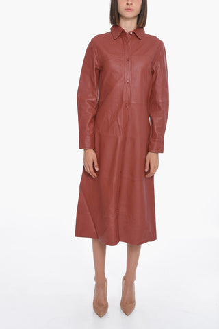 Leather ALIANA Slim Fit Shirt Dress