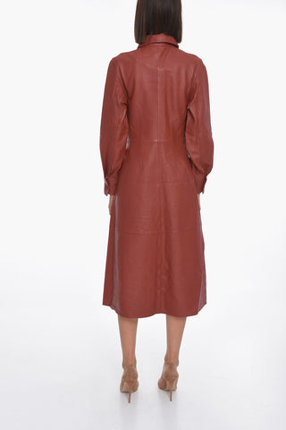 Leather ALIANA Slim Fit Shirt Dress