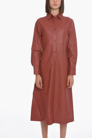 Leather ALIANA Slim Fit Shirt Dress