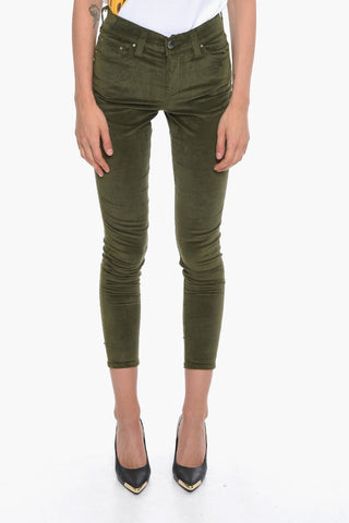 Pantaloni 5 Tasche Skinny Fit in Velour