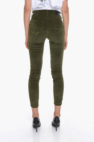 Pantaloni 5 Tasche Skinny Fit in Velour