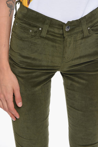 Pantaloni 5 Tasche Skinny Fit in Velour