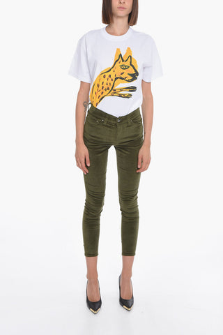 Pantaloni 5 Tasche Skinny Fit in Velour