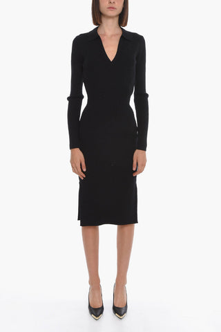 Polo Neck LUNA RIbbed Midi Dress