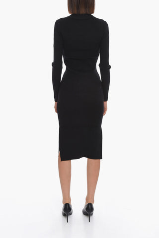 Polo Neck LUNA RIbbed Midi Dress