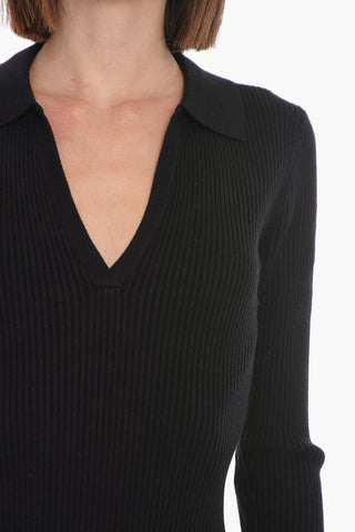Polo Neck LUNA RIbbed Midi Dress