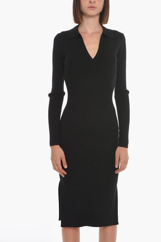 Polo Neck LUNA RIbbed Midi Dress