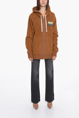 S-RUMMES Fleece Hoodie Sweatshirt with Logo Patch