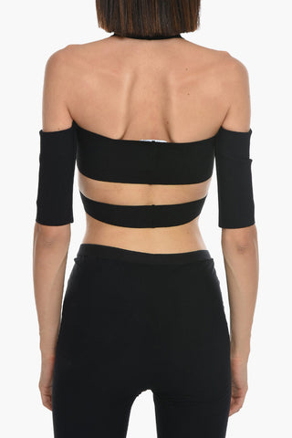 Off-shoulder Crop Top with Cut Out Detailing