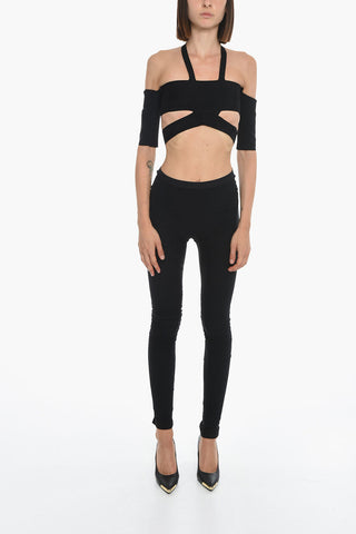 Off-shoulder Crop Top with Cut Out Detailing