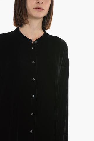 Camicia GIOIA in Velour con Collo Coreano