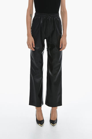 Vegan Leather CALIE Pants with Waist Drawstring