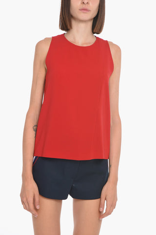 Sleeveless Top with Front-pleat