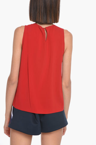 Sleeveless Top with Front-pleat