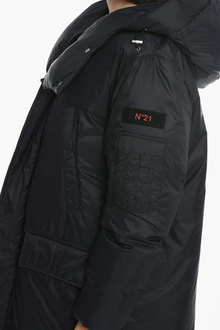 Giubbotto Puffer Imbottito con Cappuccio