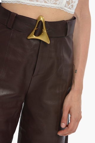 Soft-leather LORA Belted Shorts