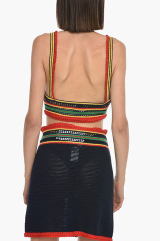 Crochet Crop Top with Jewel Buttons