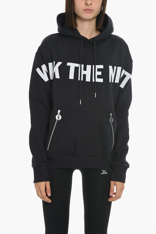 Fleeced Cotton UNISEX Hoodie with Contrasting Print