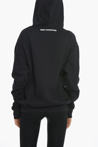 Fleeced Cotton UNISEX Hoodie with Contrasting Print