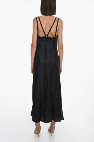 Silk Slip Dress with Side Buttons
