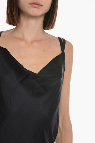 Silk Slip Dress with Side Buttons