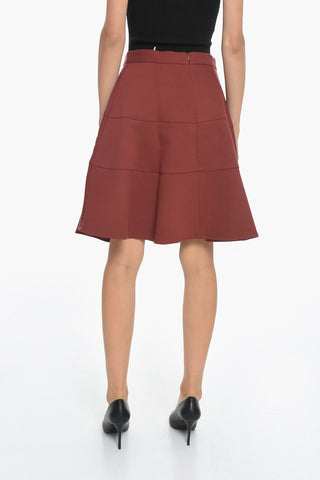 SEE BY Minigonna Svasata in Gabardine di Misto Lana