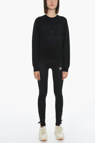 Wool-blend TIGER Jumper with Ton-sur-ton Logo