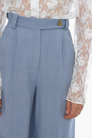 Pantaloni Wide Leg MANUELA in Misto Seta a Una Pince