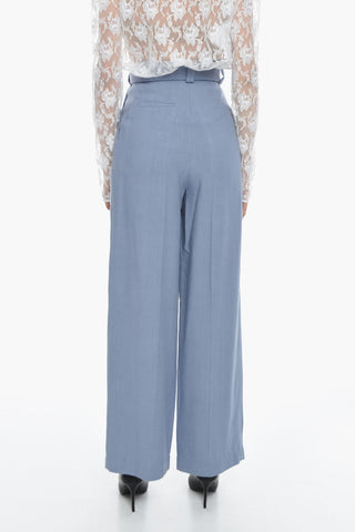 Pantaloni Wide Leg MANUELA in Misto Seta a Una Pince