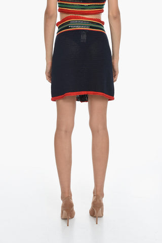 Crochet Pencil Skirt with Jewel Buttons