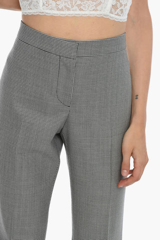 Houndstooth Wool Tailored Pants