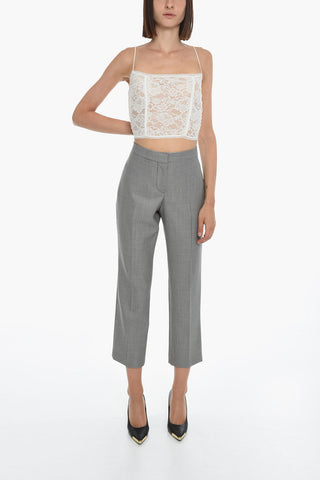 Houndstooth Wool Tailored Pants