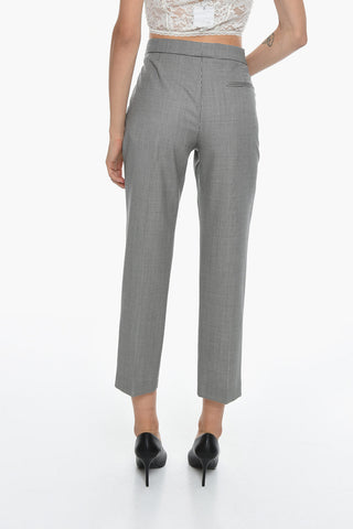 Houndstooth Wool Tailored Pants