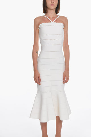 Vestito Lungo in Viscosa compatta con Dettagli Cut-out