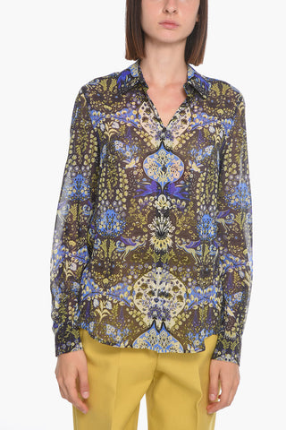 Silk-voile Shirt in Floral Print