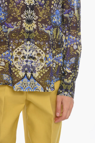 Silk-voile Shirt in Floral Print
