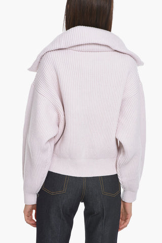 Pullover Crop a Collo Alto con Half Zip