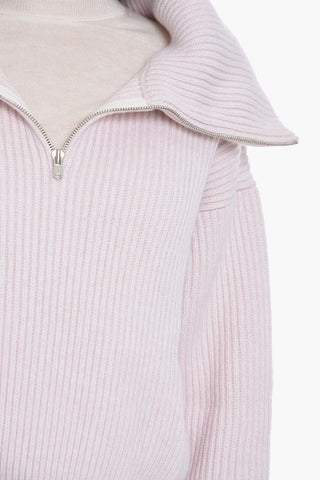 Pullover Crop a Collo Alto con Half Zip