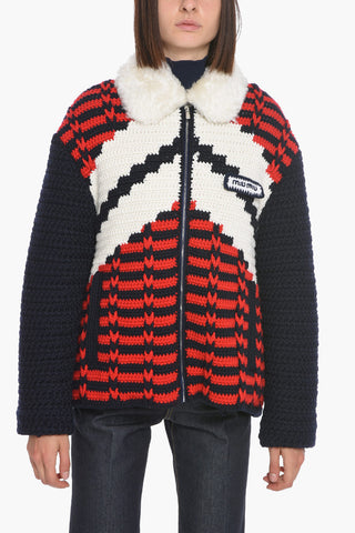 Virgin-wool Crochet Padded Jacket