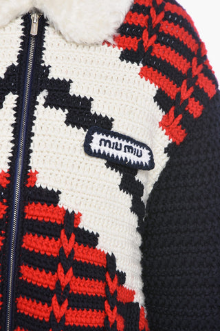 Virgin-wool Crochet Padded Jacket