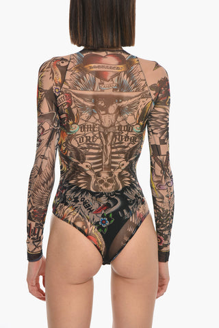 Body See Through TATTOED a Maniche Lunghe