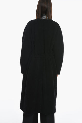 Alpaca Blend Coat with Removable Leather Revers