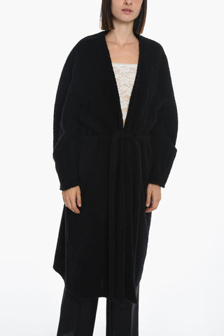 Alpaca Blend Coat with Removable Leather Revers