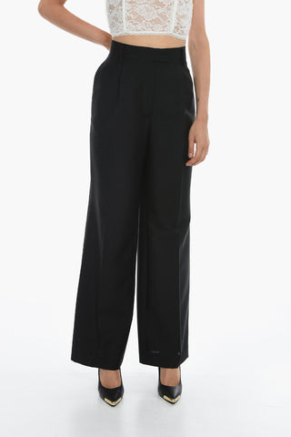 Mohair-blend Trousers with Front-pleat