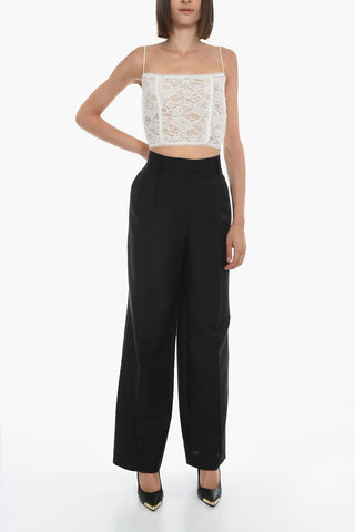 Mohair-blend Trousers with Front-pleat