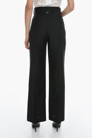 Mohair-blend Trousers with Front-pleat