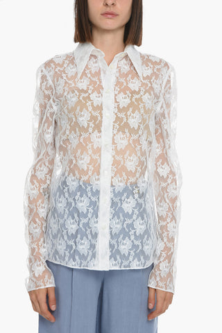 Laced Shirt with Pointed Collar
